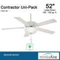 Minka Aire Fans Contractor II Uni Pack 5 Blade Ceiling Fan with Light Kit 18